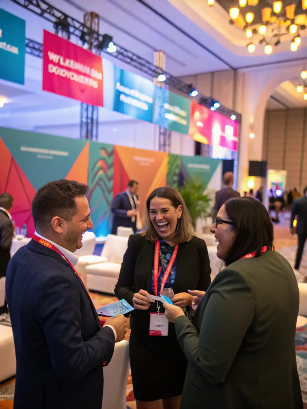 A photograph of a networking event at the DigestiveGate conference, showing professionals connecting and exchanging ideas in a relaxed setting.